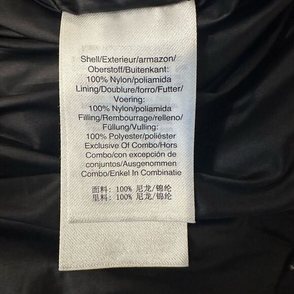 DKNY Glossy Leopard Print Puffer Jacket Women’s M Black Cinched Waist - Picture 5 of 9